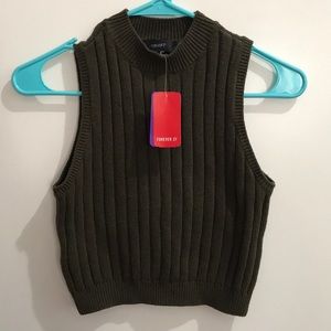 F21 Cropped Ribbed Tank